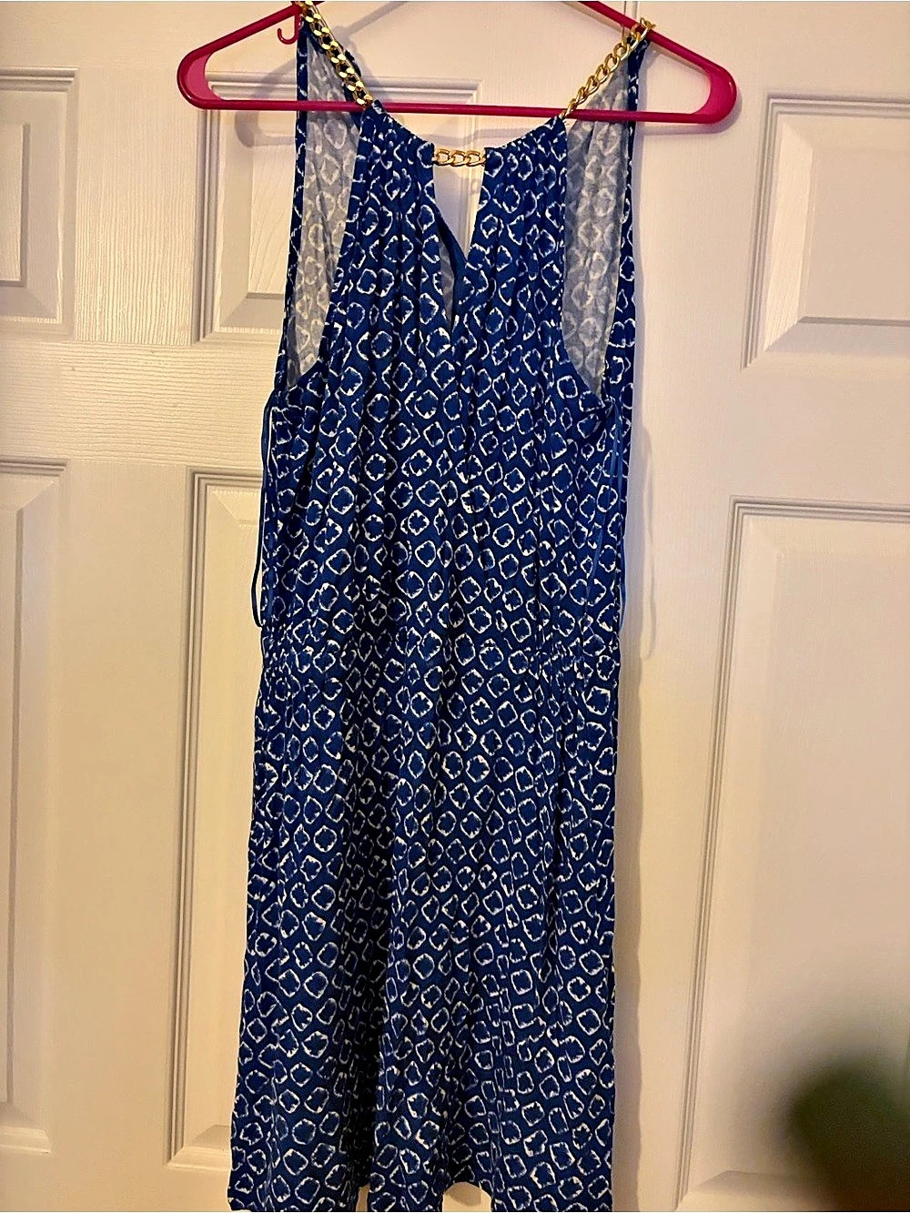 Michael Kors Geometric Dress in Blue & White Size Medium NWT